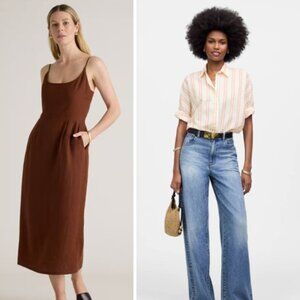 Linen bundle - Quince dress + Madewell top